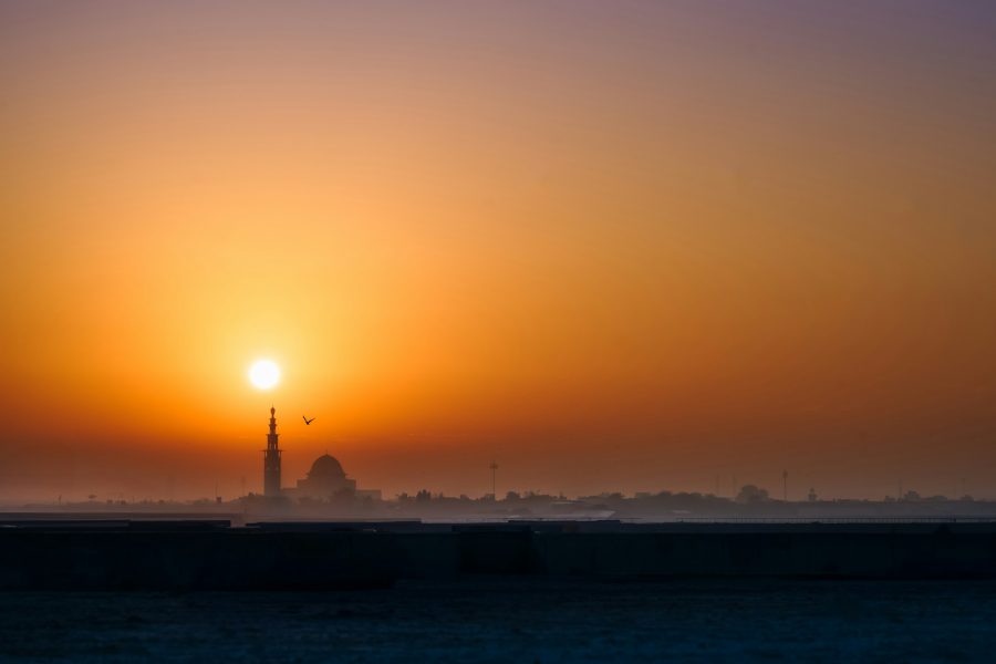 Sunset over the Ajman skyline