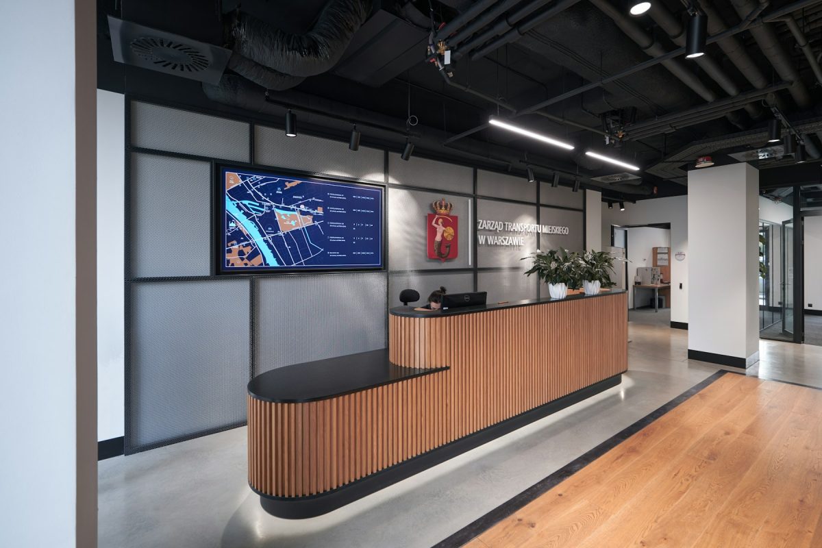 Reception desk of a modern office
